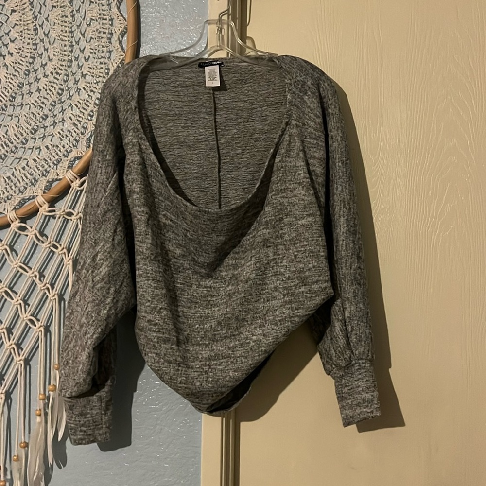 Off the Shoulder Gray Shirt